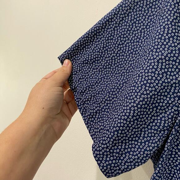 Slate & Stone Navy Circle Print Short Sleeve Button Down Size L - Picture 5 of 9